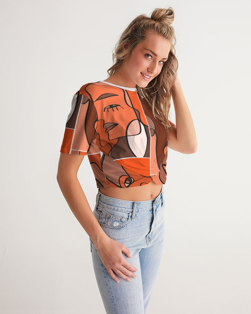 ManyFacedGod Women's Twist-Front Cropped Tee