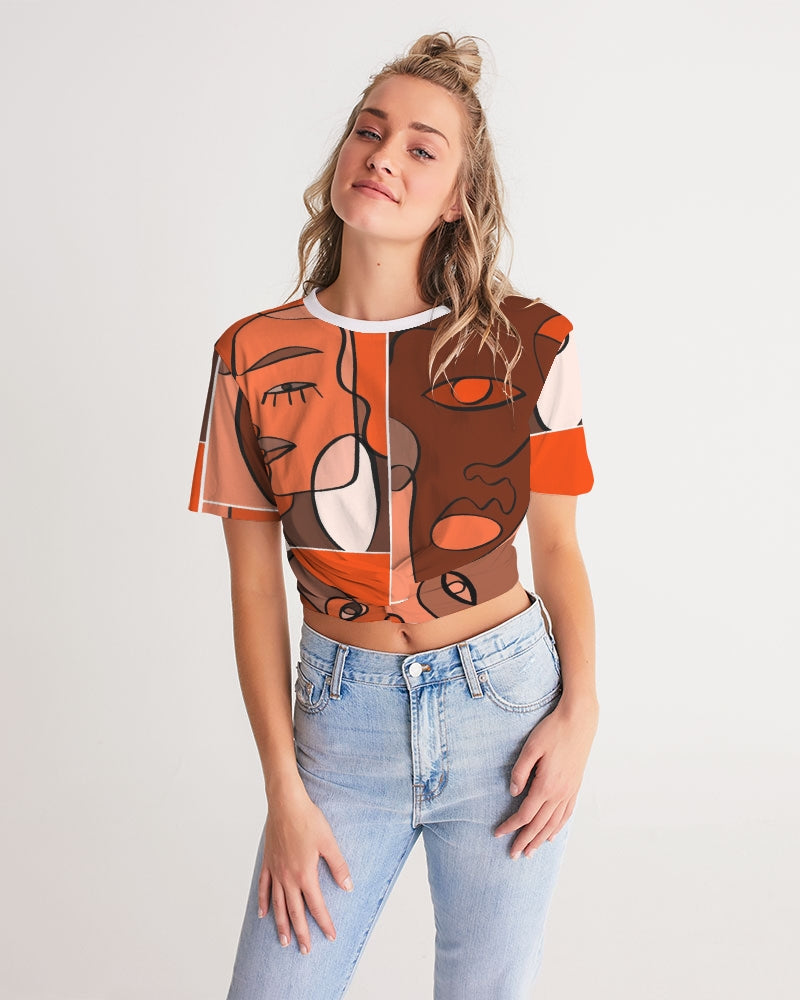 ManyFacedGod Women's Twist-Front Cropped Tee