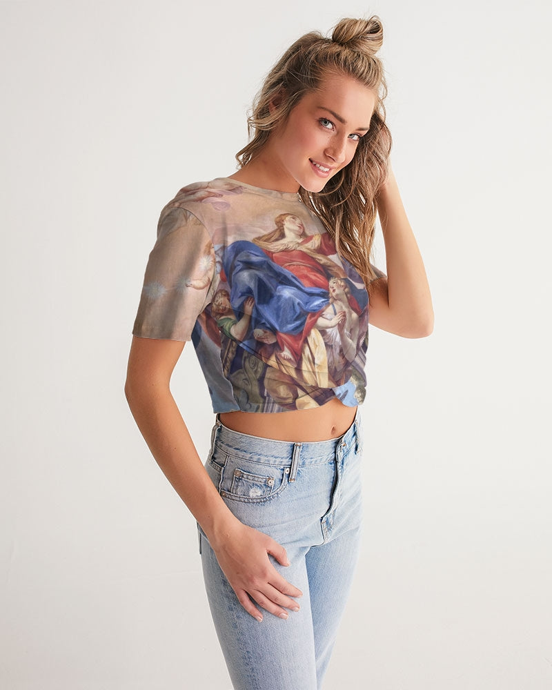 Art of Lust Women's Twist-Front Cropped Tee